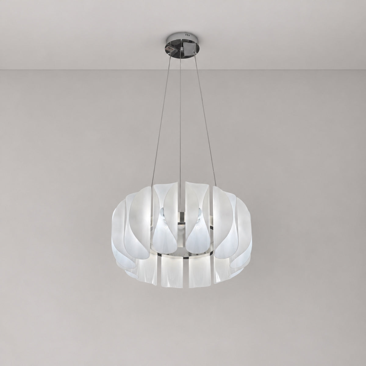 Helena Modern Chrome Glass Pendant Light – lights off