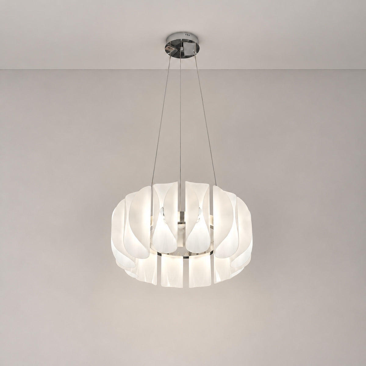 Helena Modern Chrome Glass Pendant Light