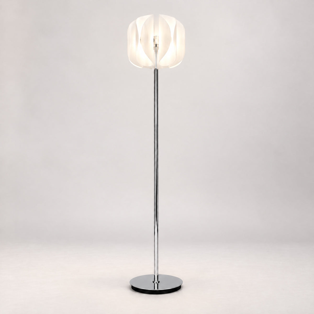 Helena Modern Glass Floor Lamp – lights on