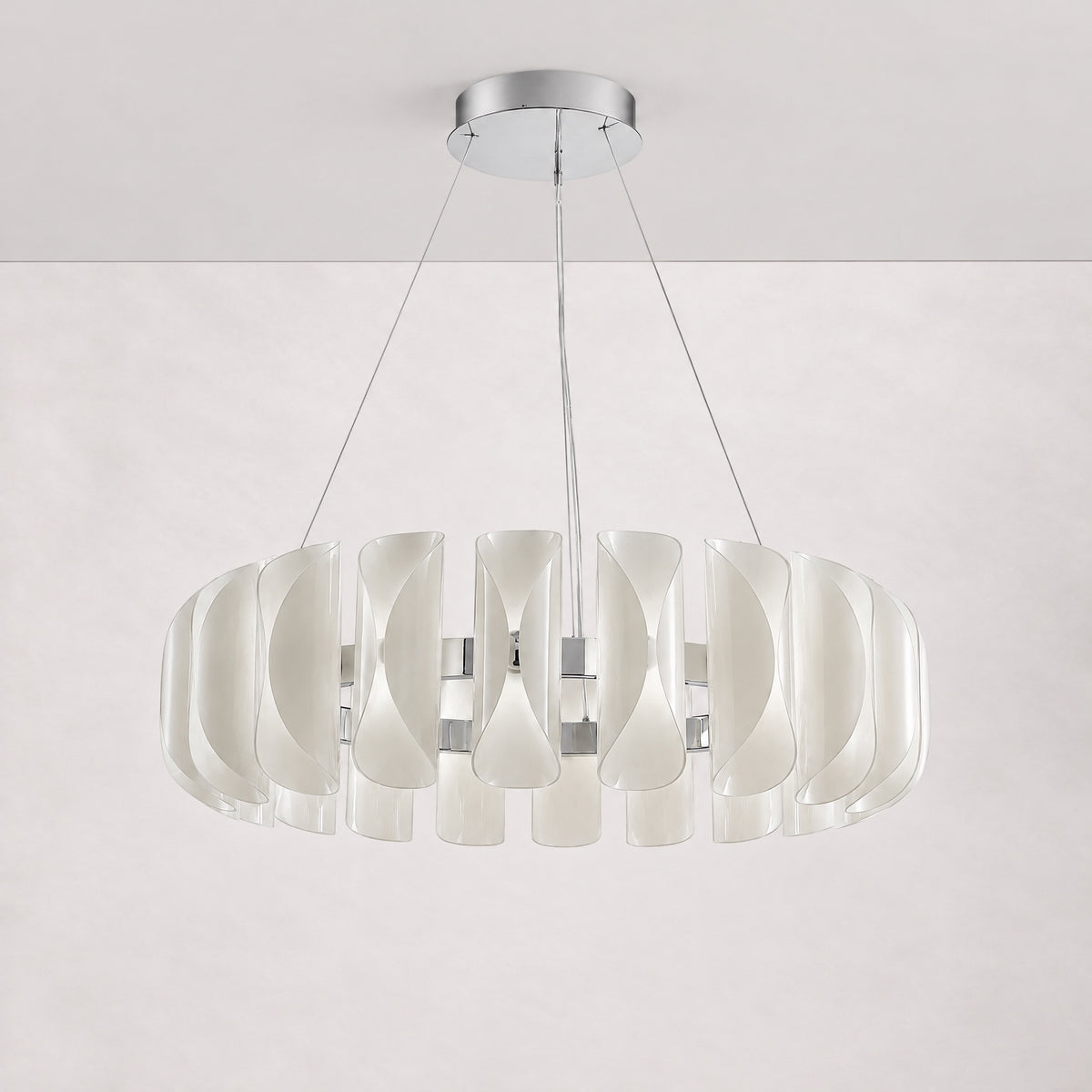 Helena Modern Glass Round Chandelier – lights off