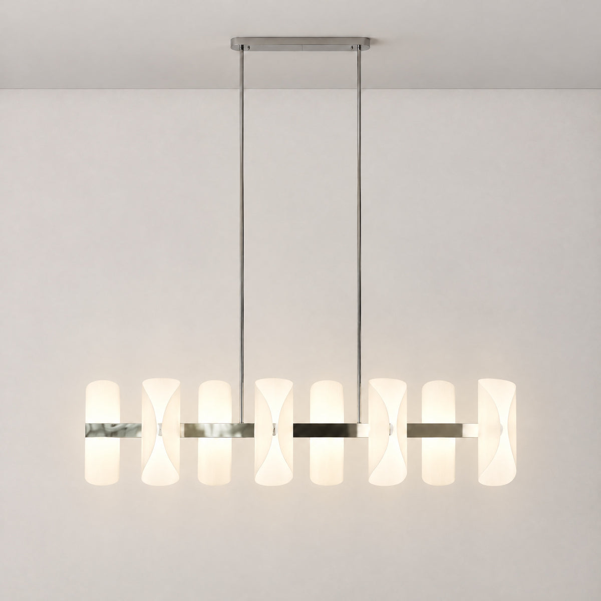 Helena Modern Kitchen Island Linear Chandelier – lights on