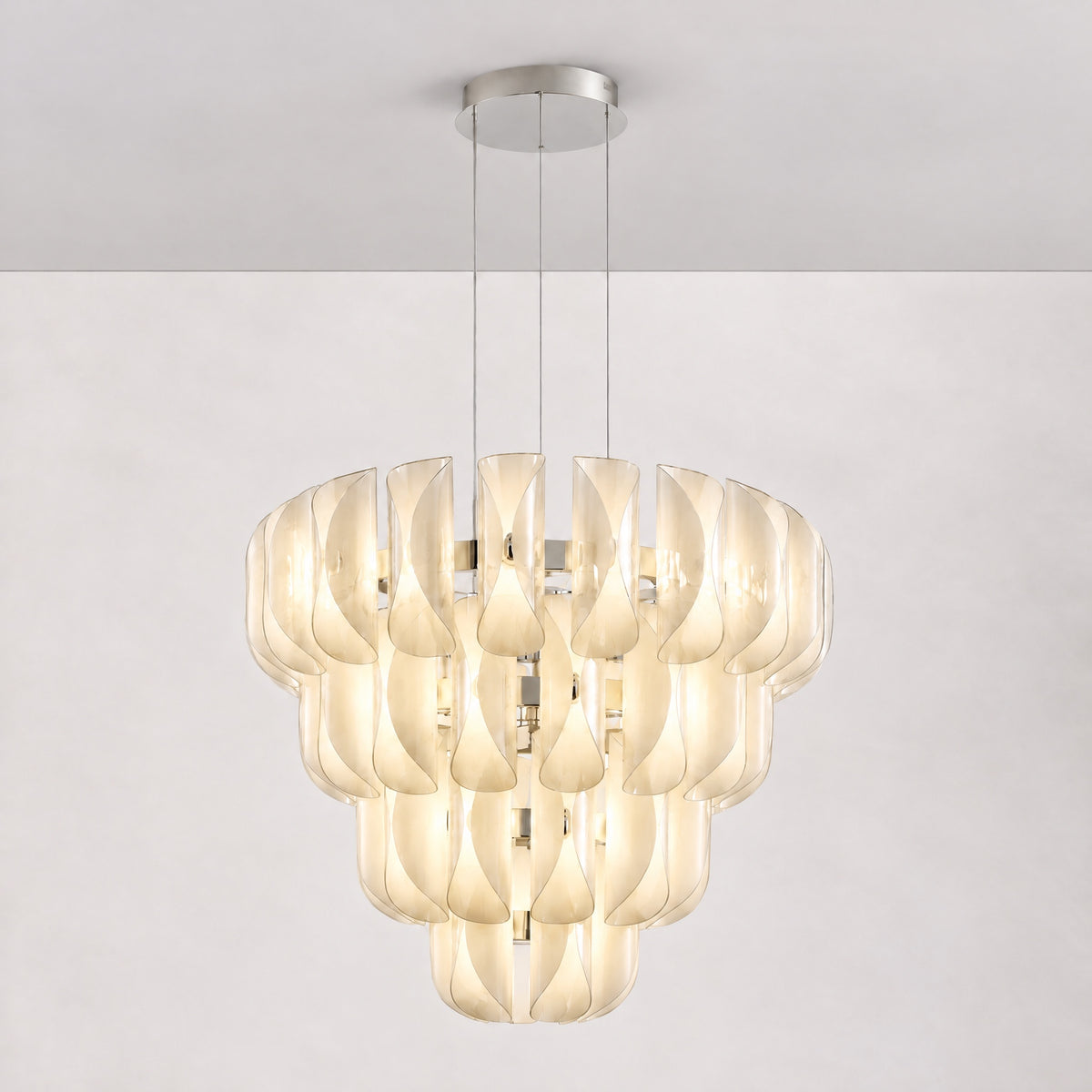 Helena Modern Tiered Glass Chandelier