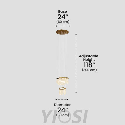 Helia Luxury Modern Staircase Chandelier - Helia-1-Yiosilamp