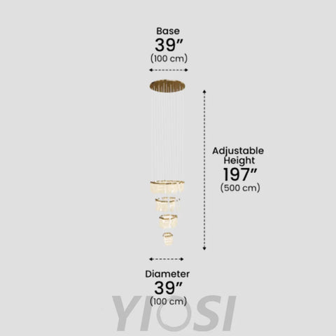 Helia Luxury Modern Staircase Chandelier - Helia-1-Yiosilamp