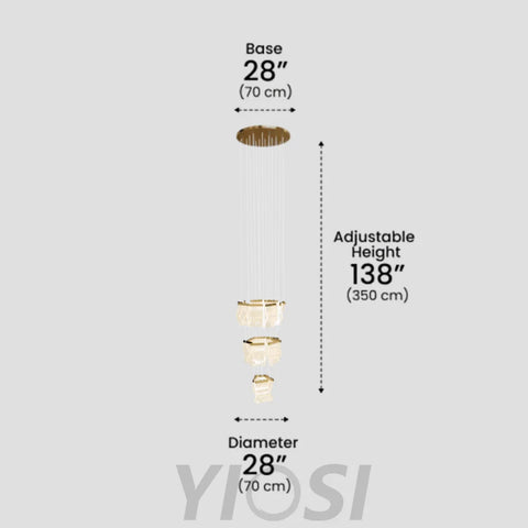 Helia Luxury Modern Staircase Chandelier - Helia-1-Yiosilamp