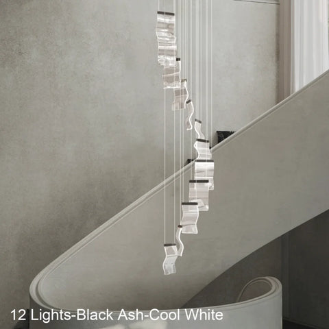 Helia Luxury Modern Staircase Chandelier - Helia-1-Yiosilamp