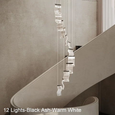 Helia Luxury Modern Staircase Chandelier - Helia-1-Yiosilamp