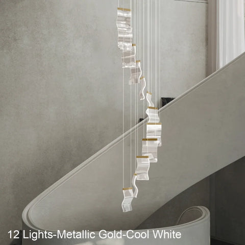 Helia Luxury Modern Staircase Chandelier - Helia-1-Yiosilamp