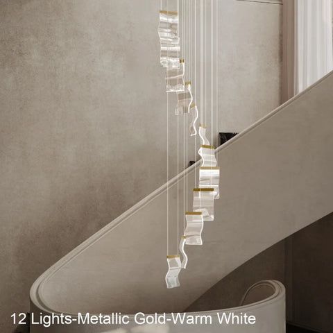 Helia Luxury Modern Staircase Chandelier - Helia-1-Yiosilamp