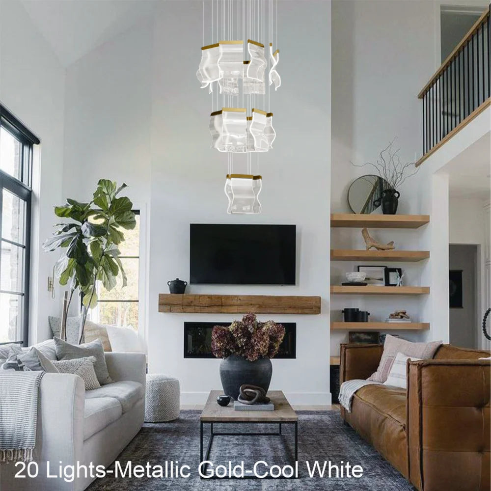 Helia Luxury Modern Staircase Chandelier - Helia-1-Yiosilamp
