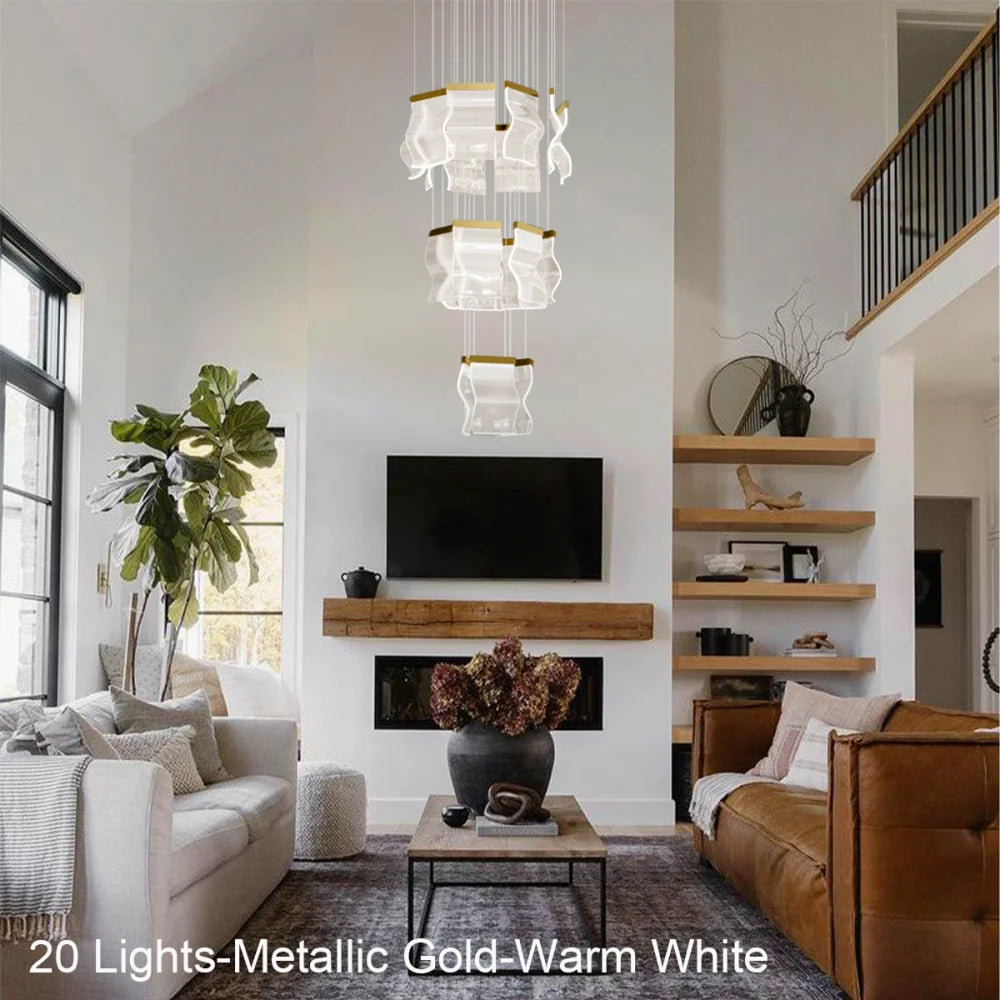 Helia Luxury Modern Staircase Chandelier - Helia-1-Yiosilamp