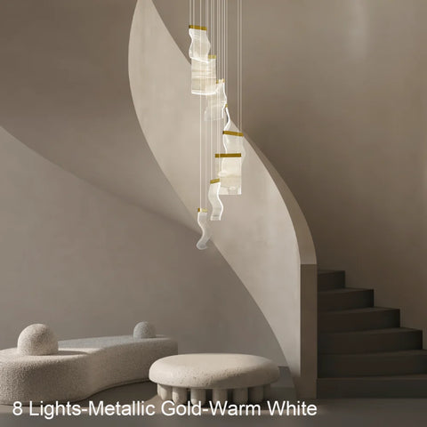 Helia Luxury Modern Staircase Chandelier - Helia-1-Yiosilamp