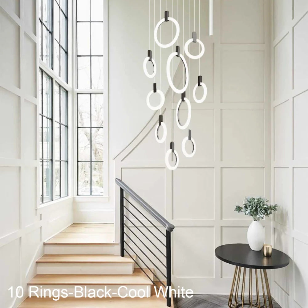 Helia Modern Staircase Hanging Chandelier - Helia-1-Yiosilamp