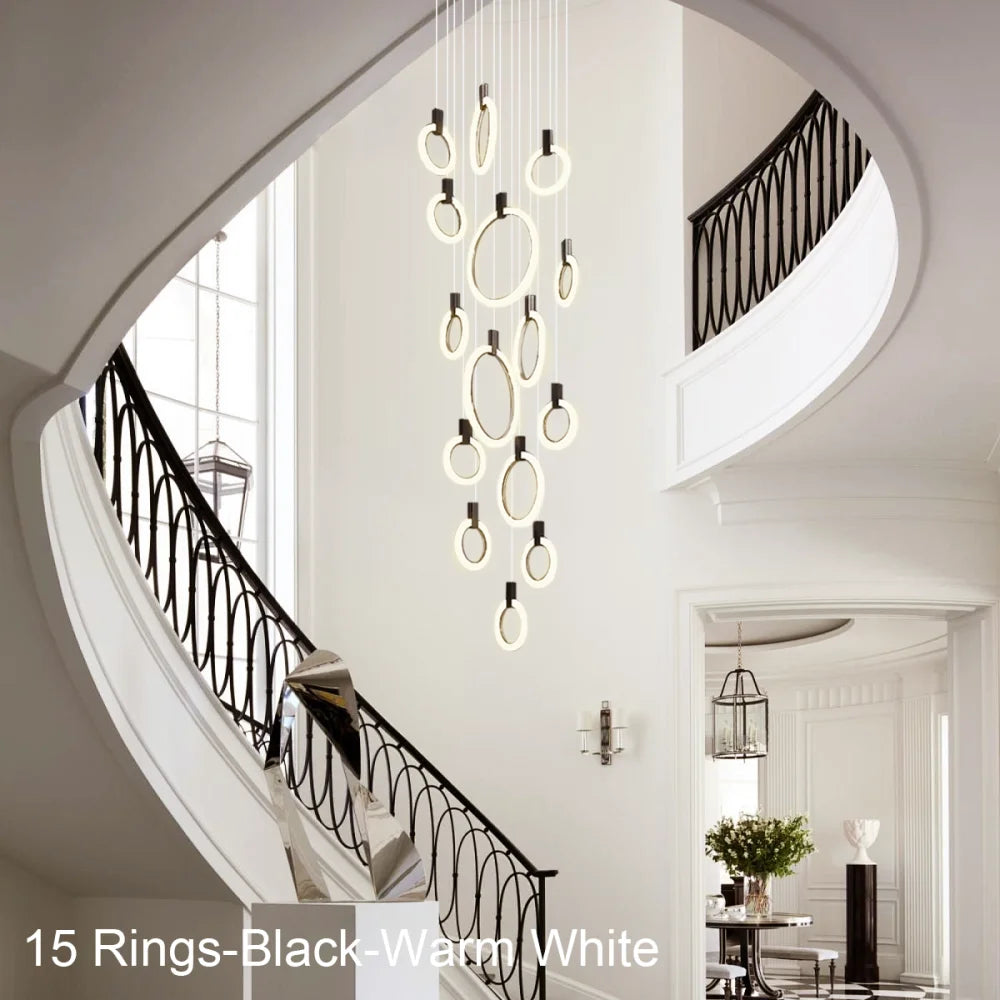 Helia Modern Staircase Hanging Chandelier - Helia-1-Yiosilamp