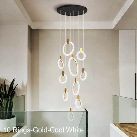 Helia Modern Staircase Hanging Chandelier - Helia-1-Yiosilamp
