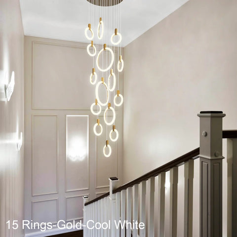 Helia Modern Staircase Hanging Chandelier - Helia-1-Yiosilamp
