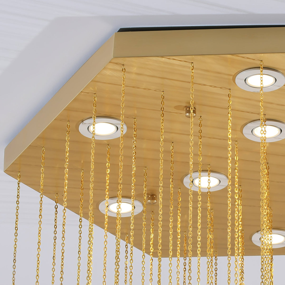 Hexa Alabaster Cascade Chandelier – Gold & White LED Luxury Light