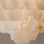 Hexa Alabaster Cascade Chandelier – Gold & White LED Luxury Light