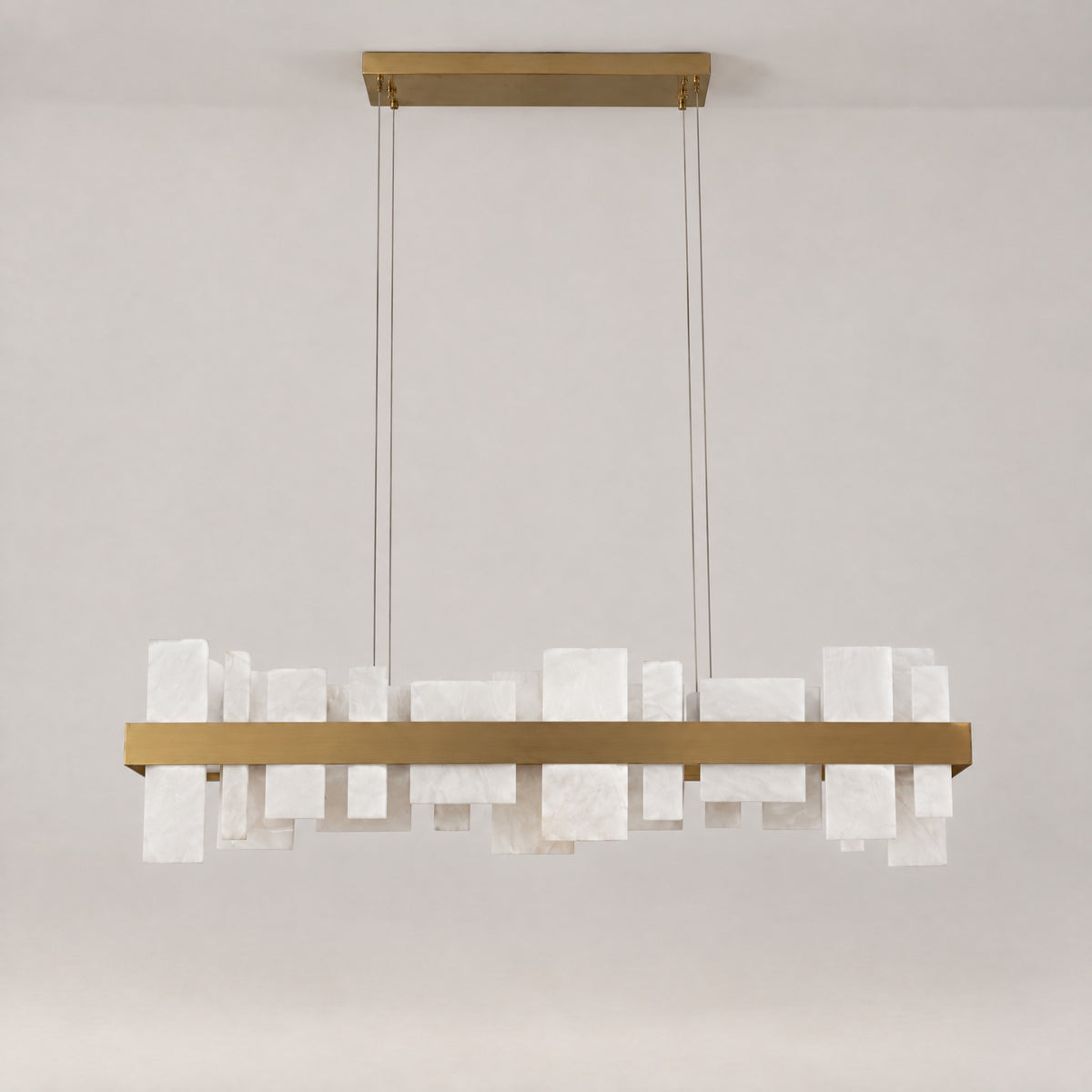 Hollis Modern Alabaster Linear Pendant Light – lights off