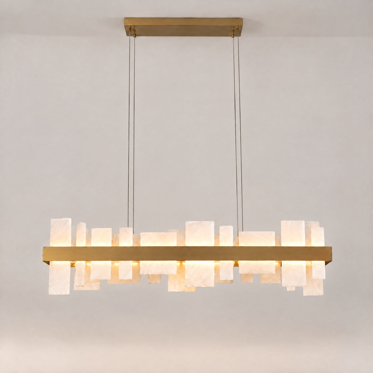 Hollis Modern Alabaster Linear Pendant Light – lights on