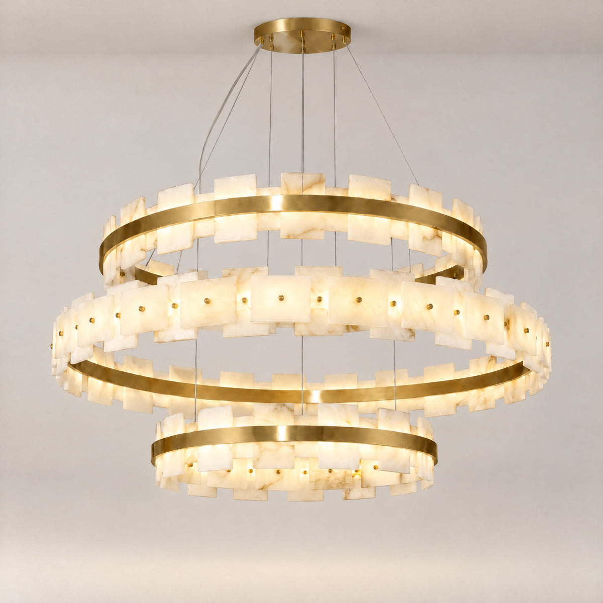 Hollis Modern Alabaster Ring Chandelier
