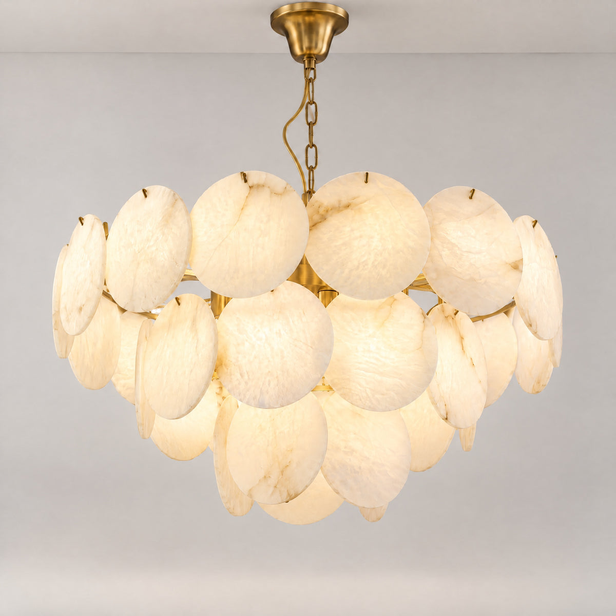 Hollis Modern Alabaster Round Chandelier