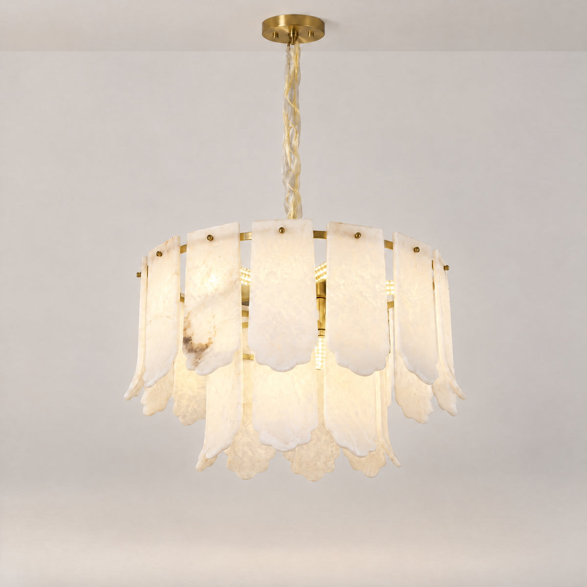 Hollis Modern Alabaster Round Pendant Light
