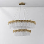Ice Bloom Glass Two-Tier Chandelier D800+D500 - Copper – lights off