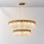 Ice Bloom Glass Two-Tier Chandelier D800+D500 - Copper – lights on