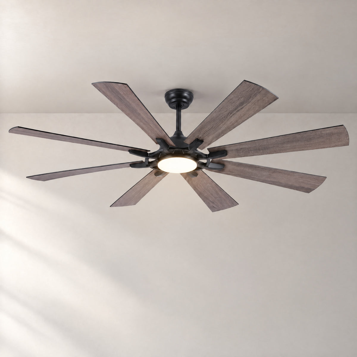 Yiosi 8-Blade Metal Ceiling Fan with Integrated LED Disc Light