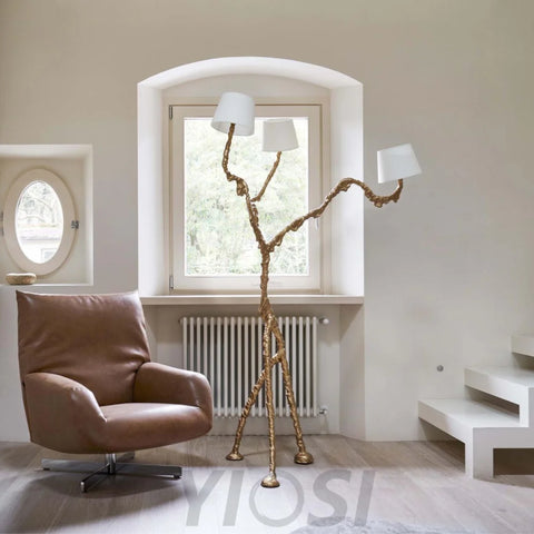 Ines Floor Lamp ∅ 31.5″ - Drapery-1-Yiosilamp