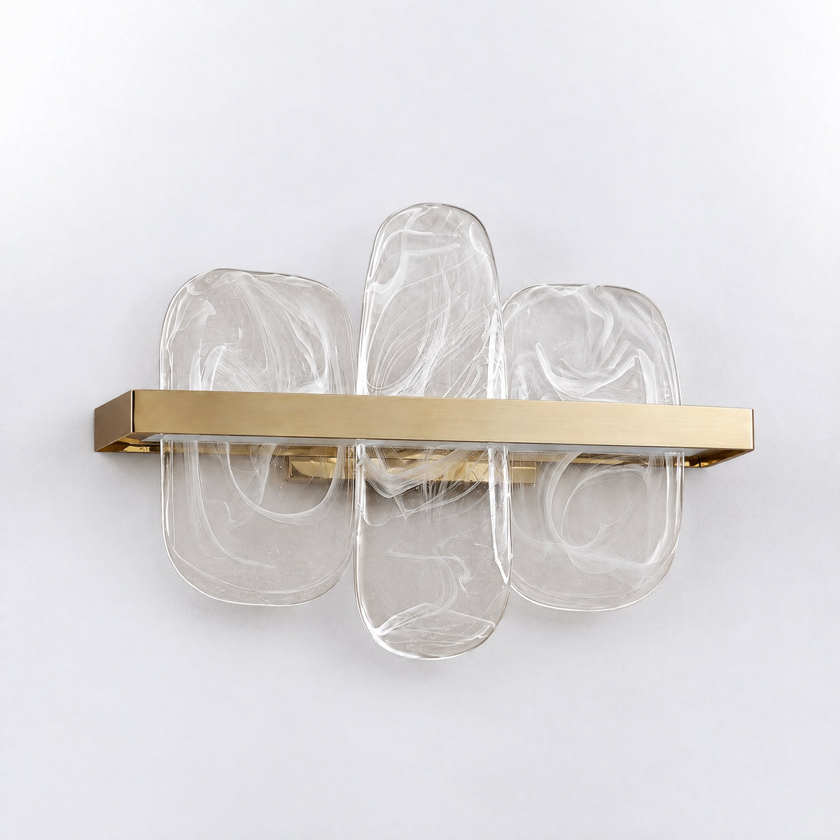 Stainless Steel and Glass Modern Wall Sconce in Champagne Gold – lights off