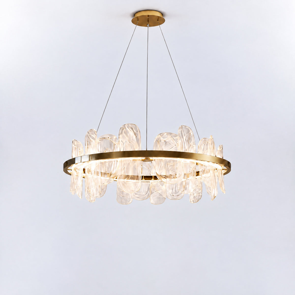 Iris Handblown Glass Petal Chandelier