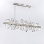 Iris Handblown Glass Petal linear Chandelier – lights off