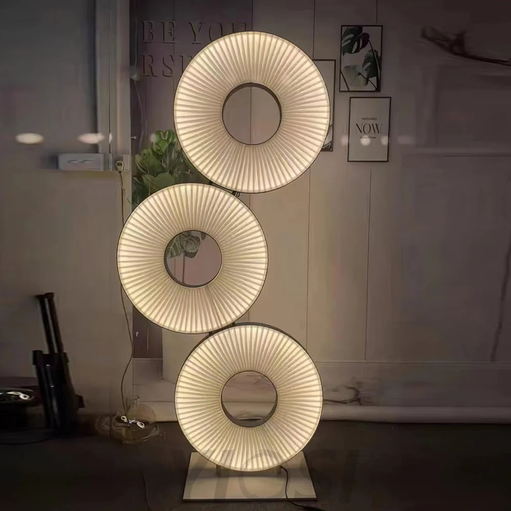 Iris Totem Floor Lamp with Different Plug - Fabric-1-Yiosilamp