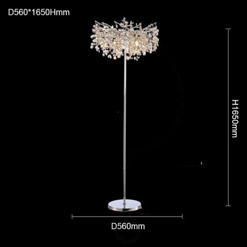 Isidora Modern Clear Crystal Floor Standing Lamp For Bedroom Gold Branch Chandelier