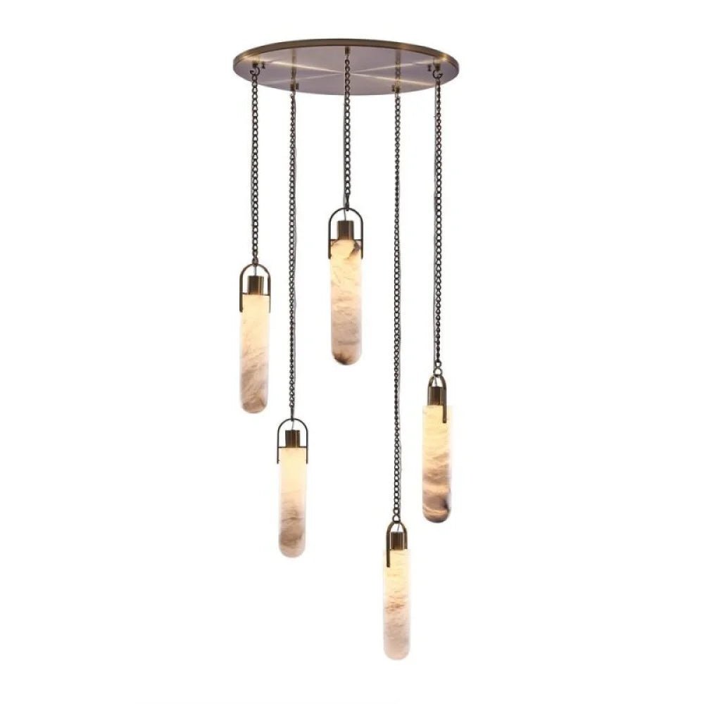 Ivan Modern Alabaster Flint Additions Multi Light Chandelier Pendant For Living Room Kitchen