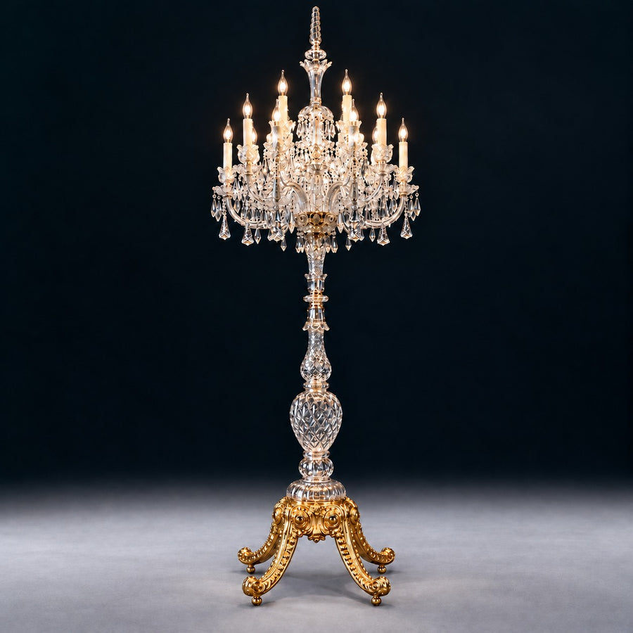Jalinta Gold Tripod Crystal 24-Light Floor Lamp 85.8"