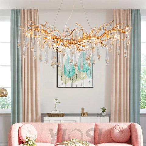 Jana Postmodern Crystal Creative Branch Chandelier