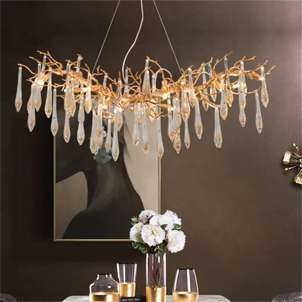 Jana Postmodern Crystal Creative Branch Chandelier 39.37’’L