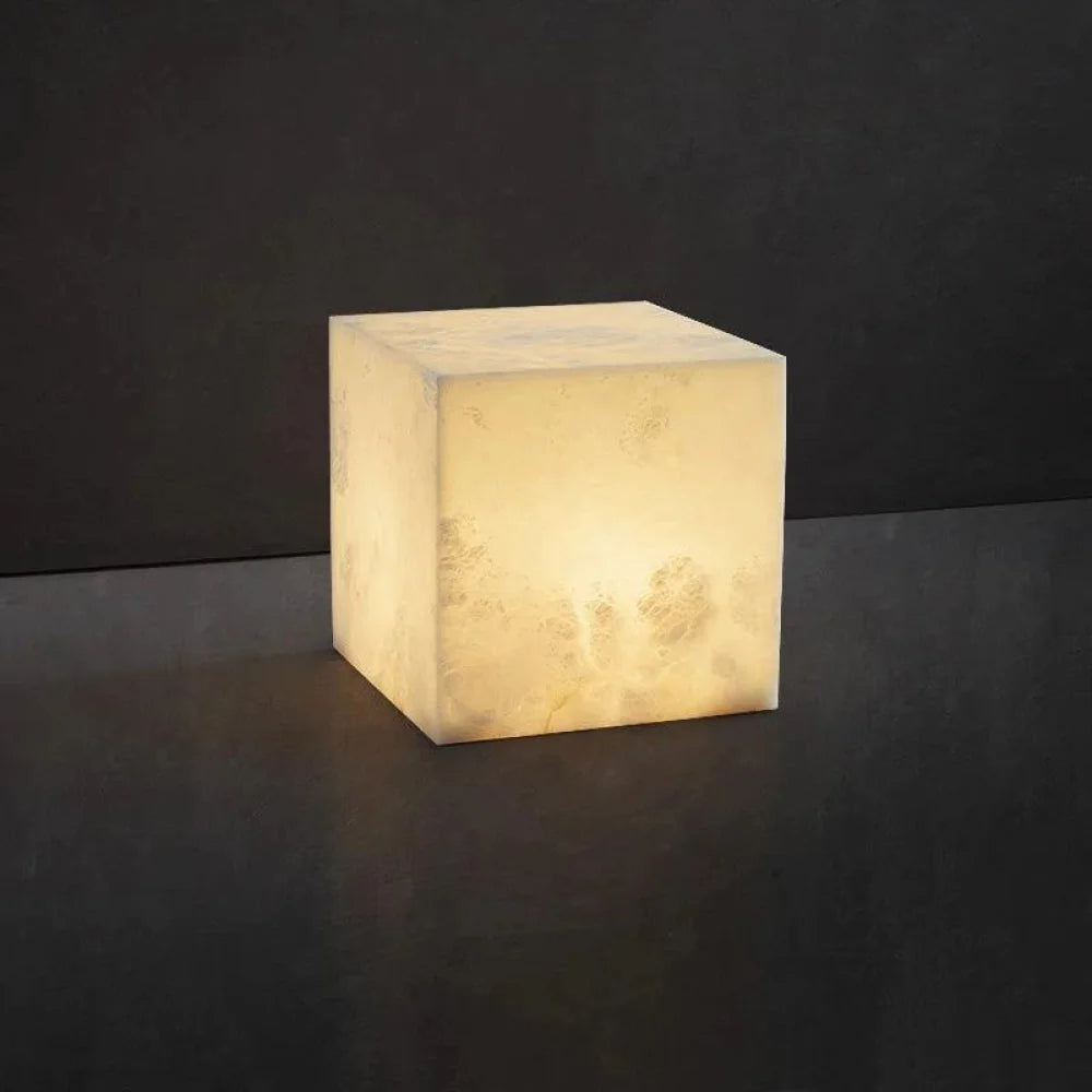 Janet Alabaster Cubic Table Lamp Bedside 7.9’’ W