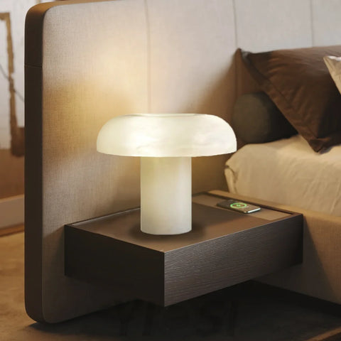 Janet Alabaster Mushroom Bedside Table Lamp