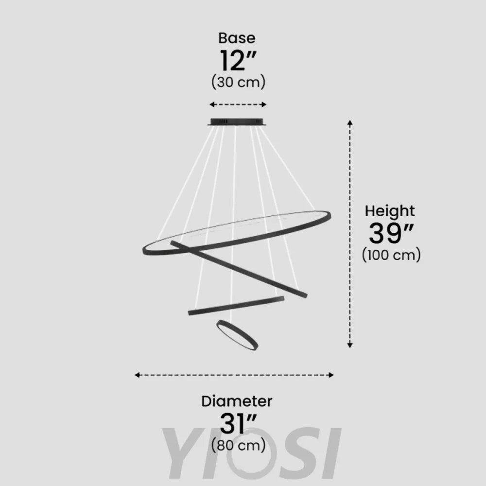 Janet Modern Hanging Chandelier - Straps-1-Yiosilamp