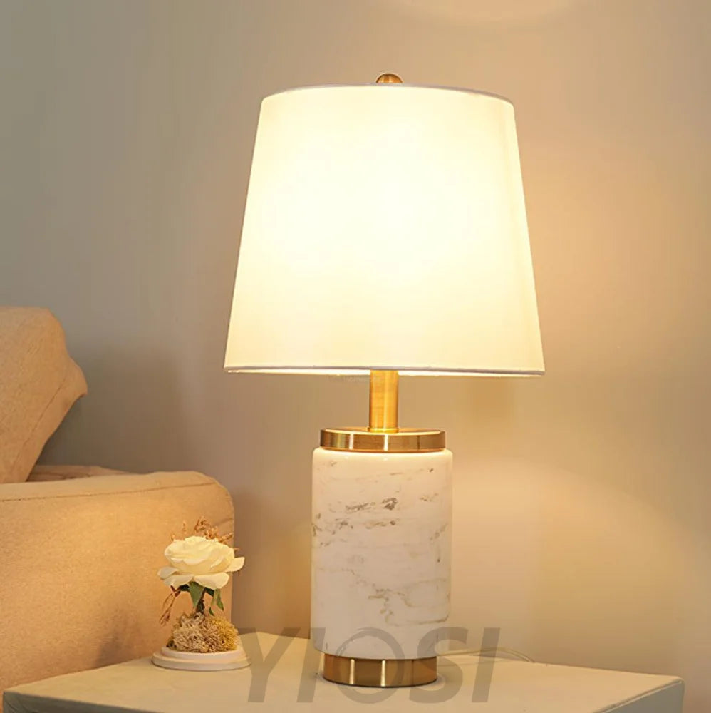 Joan Marble Table Lamp ∅ 11″ - Alabaster-1-Yiosilamp