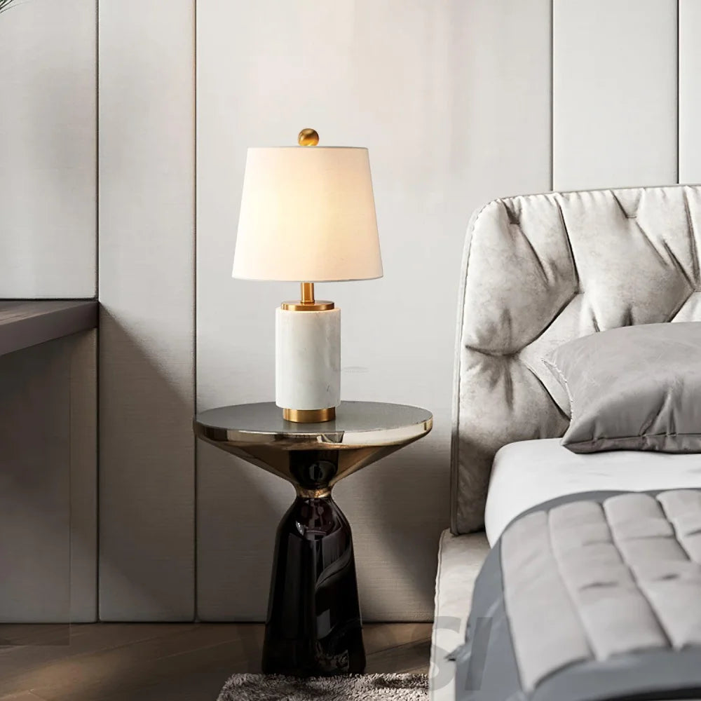 Joan Marble Table Lamp ∅ 11″ - Alabaster-1-Yiosilamp