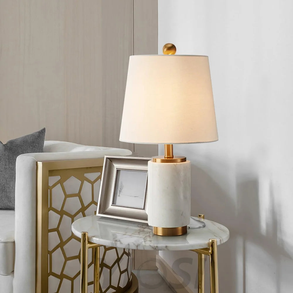 Joan Marble Table Lamp ∅ 11″ - Alabaster-1-Yiosilamp