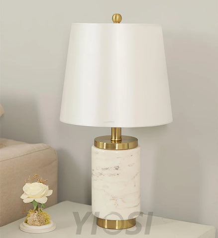 Joan Marble Table Lamp ∅ 11″ - Alabaster-1-Yiosilamp