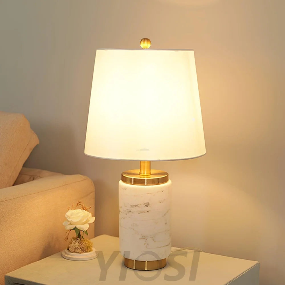 Joan Marble Table Lamp ∅ 11″ - Alabaster-1-Yiosilamp