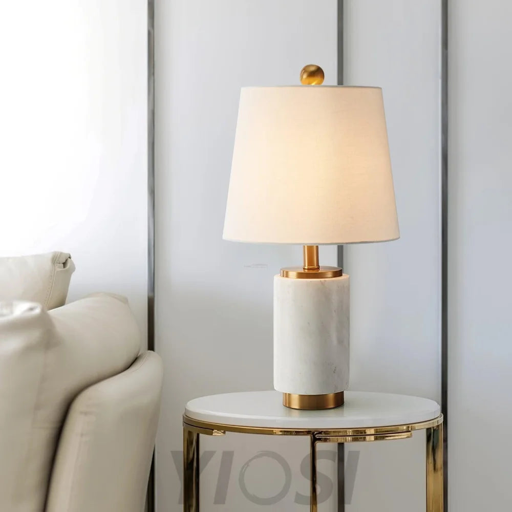 Joan Marble Table Lamp ∅ 11″ - Alabaster-1-Yiosilamp