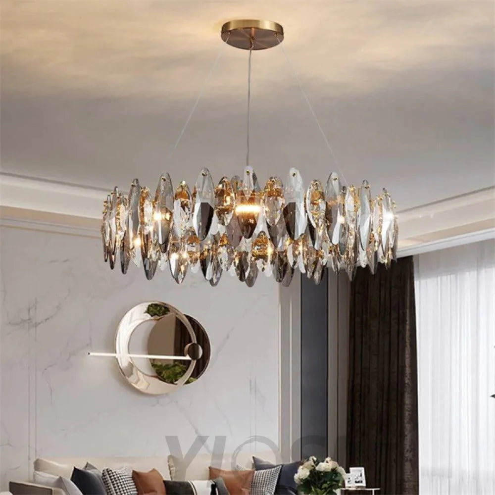 Jonas Modern Round Crystal Chandelier